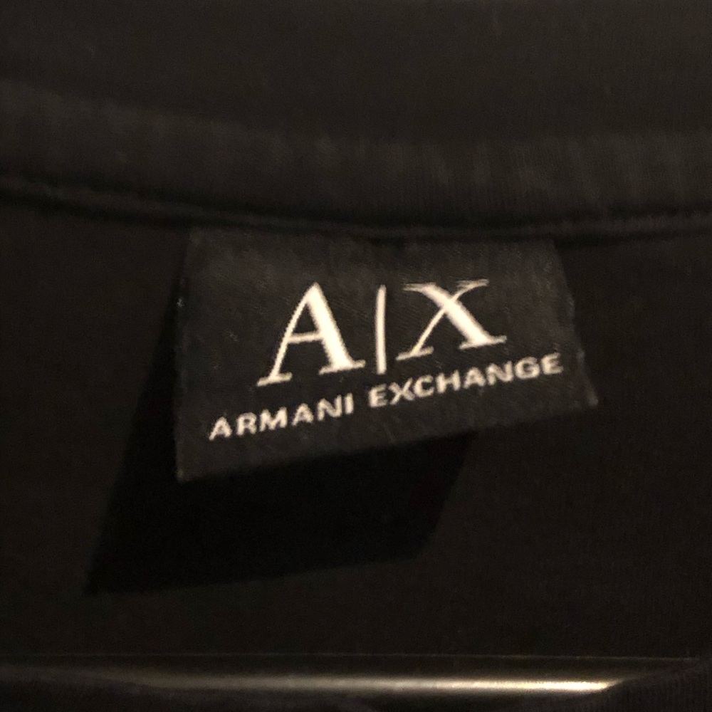 Armani Exchange men's Cotton T shirt Black Yellow Silver Logo size M Authentic - Picture 5 of 9